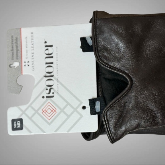 Isotoner Mens SmartTouch Stretch Leather with Perfs & Watch Vent Dark Brown XL - Picture 2 of 5